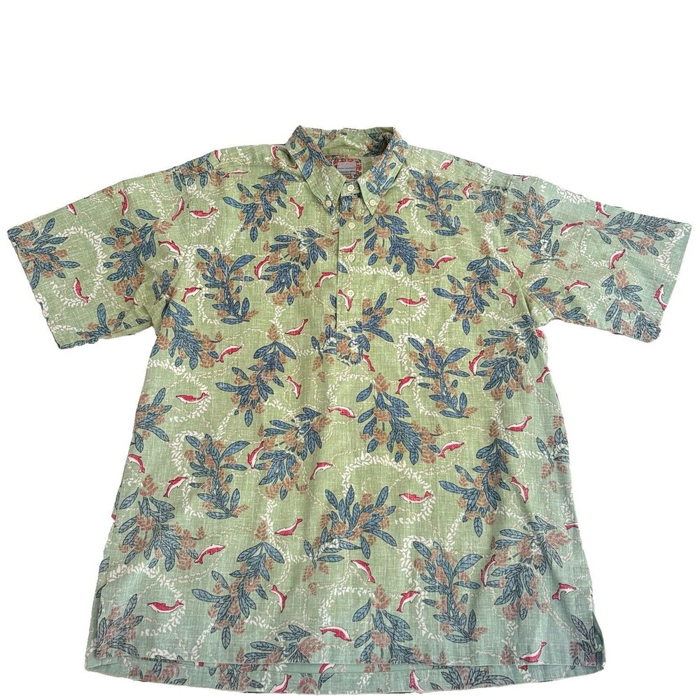 Reyn Spooner Shirt Mens XXL Hawaiian Commemorative Aloha Button Placket READ